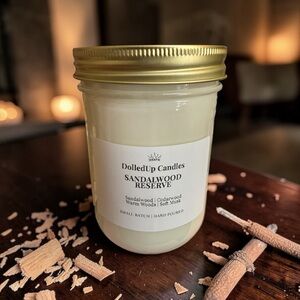16oz Sandalwood Reserve Mason Jar Candle | Luxury Sandalwood Soy Candle